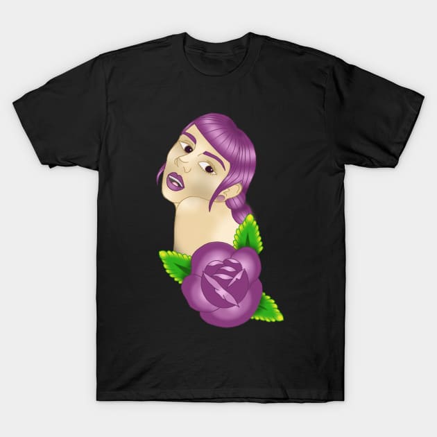 Purple girl T-Shirt by lizajambalaya